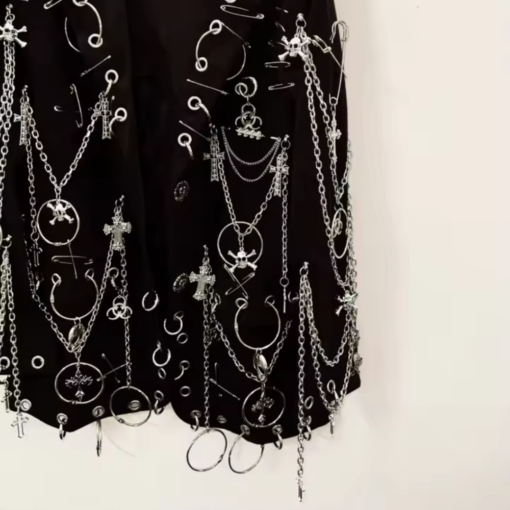 Suit gothic clothes 2k Suit y2k fashion Gothic Suit Punk Suit Cross Suit e girl - Picture 4 of 6